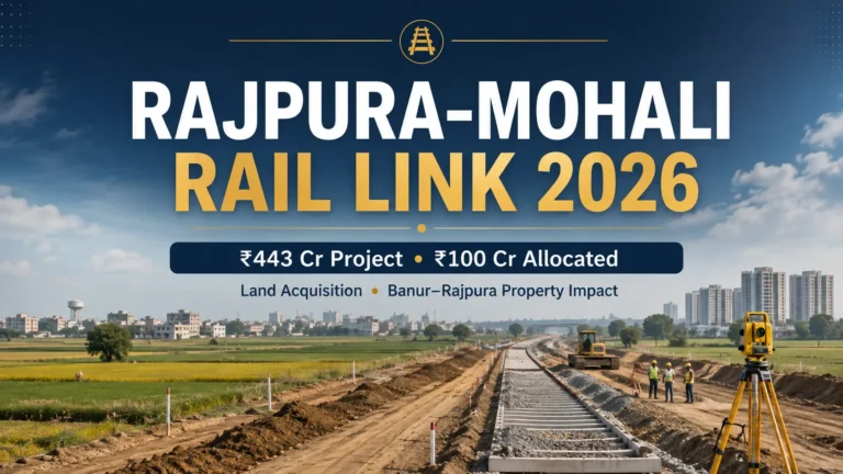 Rajpura Mohali rail link 2026 ₹443 crore project Banur Rajpura property impact