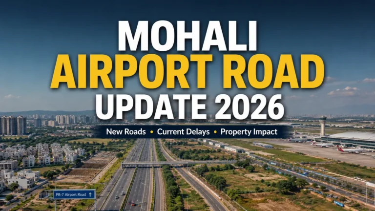 Mohali Airport Road latest update 2026 showing new road infrastructure and airport corridor