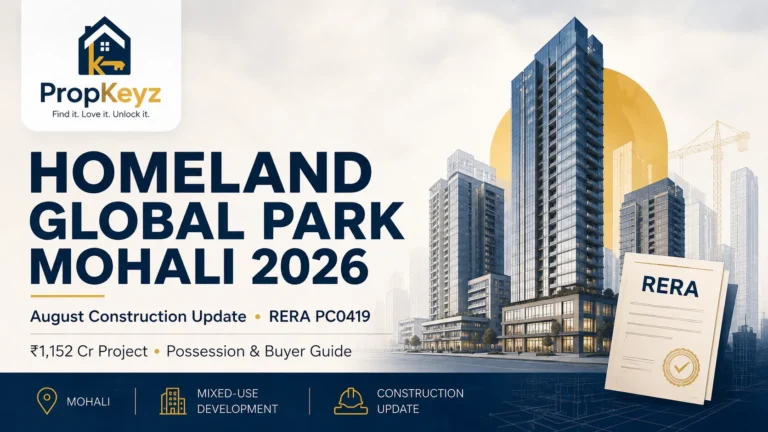 Homeland Global Park Mohali 2026 August construction update RERA PC0419