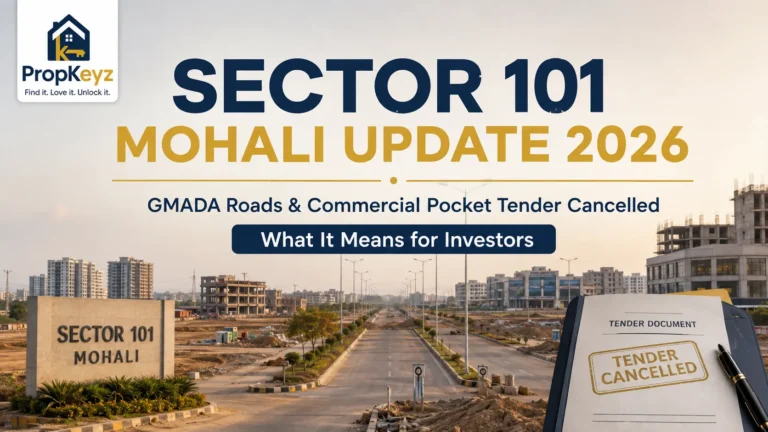 Sector 101 Mohali development update 2026: GMADA internal roads tender cancelled