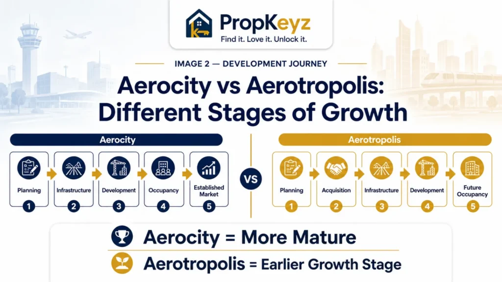 Aerocity and Aerotropolis Mohali development stage comparison