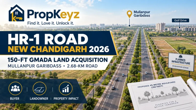 HR-1 Road New Chandigarh 2026 150-ft GMADA land acquisition