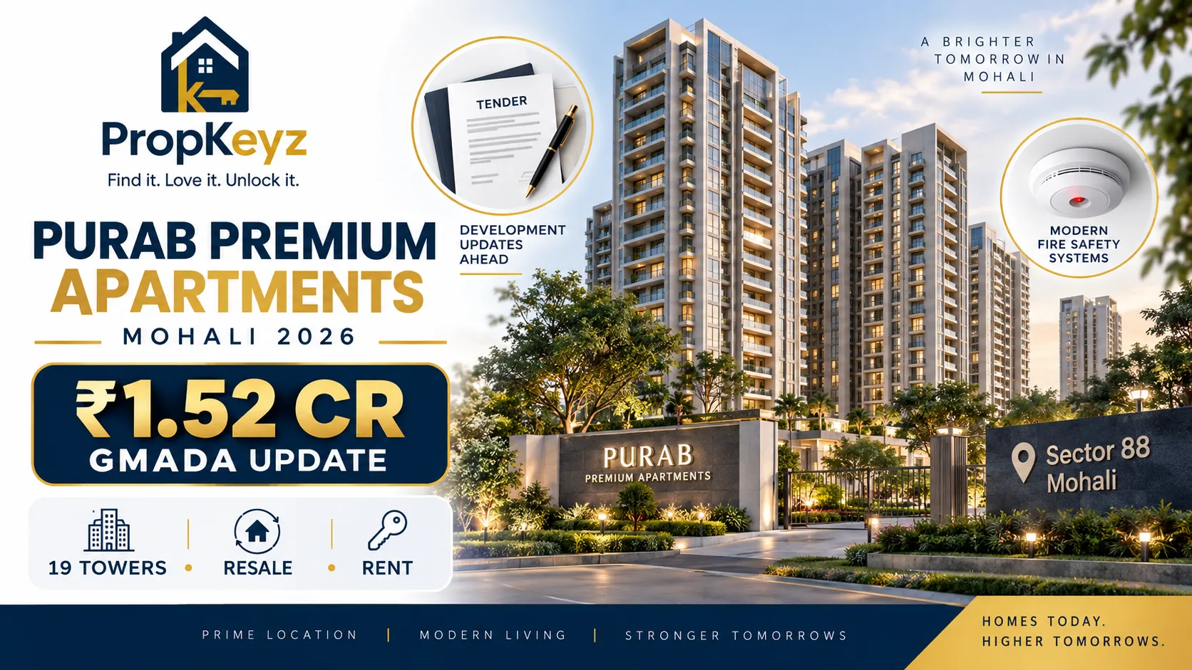 Purab Premium Apartments Mohali 2026 Sector 88 GMADA update