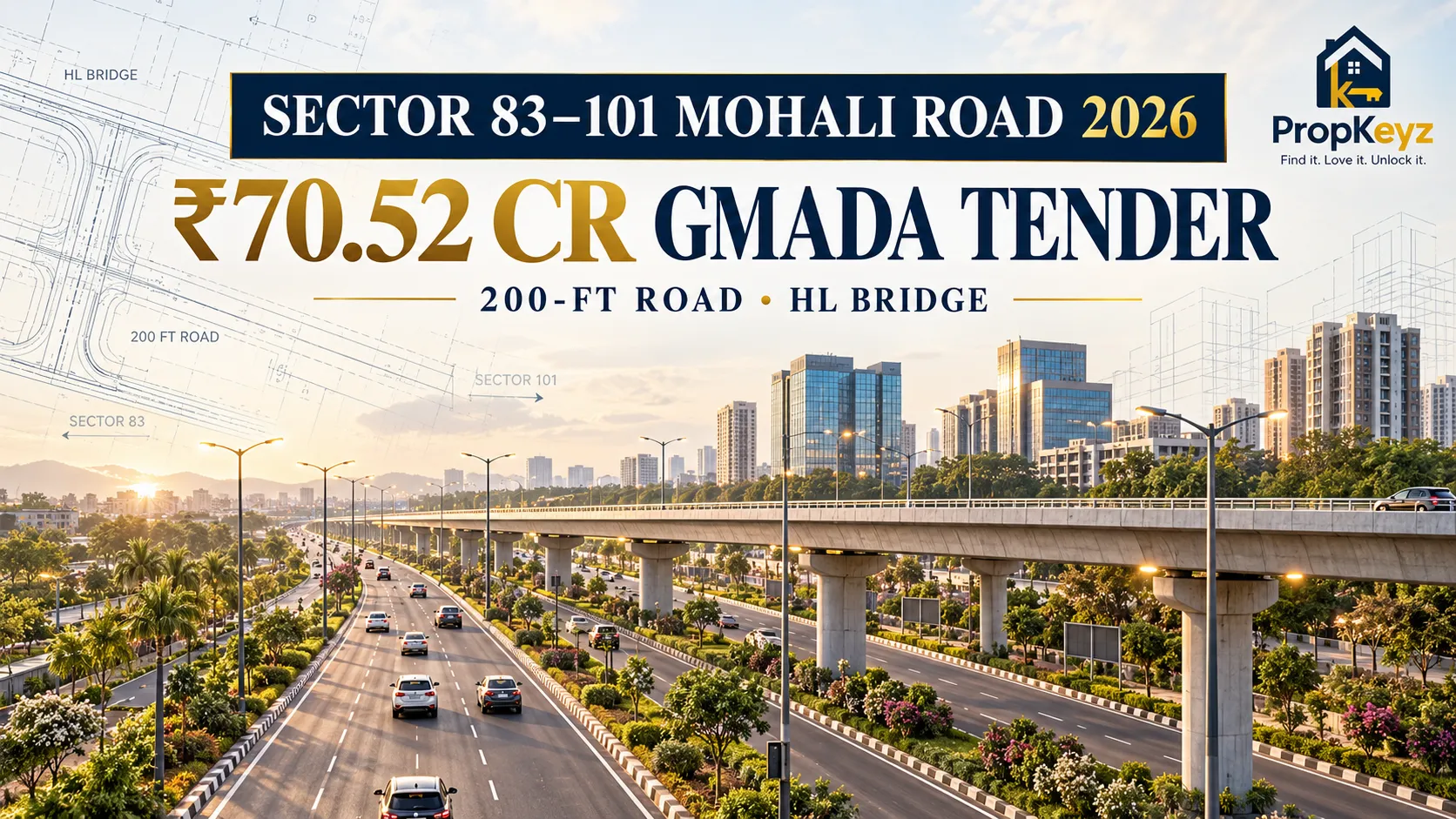 Sector 83 101 Mohali Road Update 2026 GMADA 200 ft road HL bridge