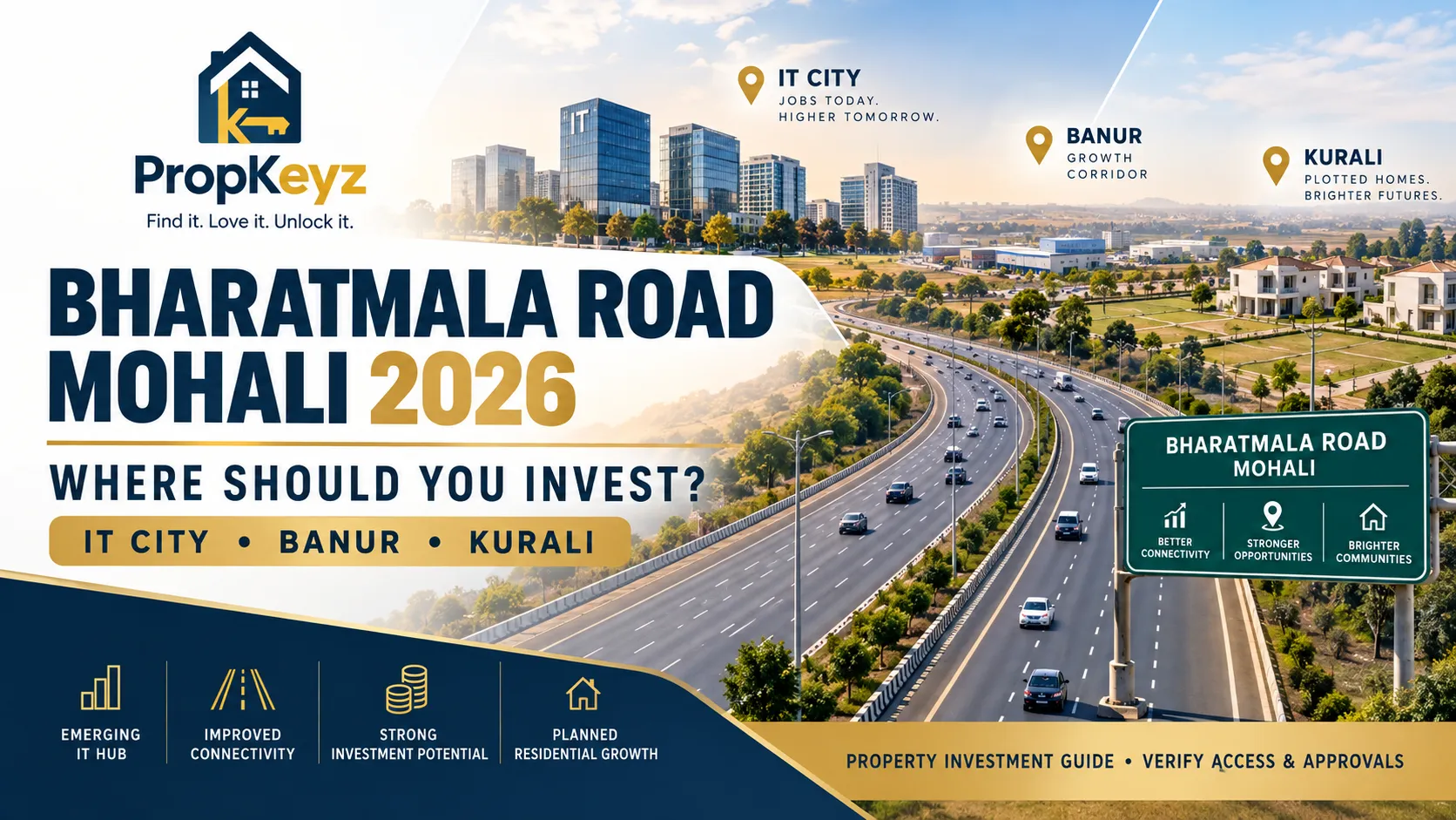Bharatmala Road Mohali 2026 best property investment areas IT City Banur Kurali guide