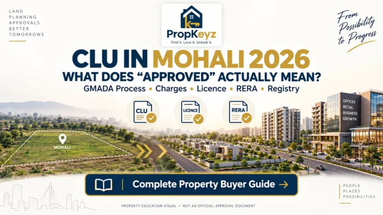 CLU in Mohali 2026 GMADA Change of Land Use process charges licence RERA buyer guide