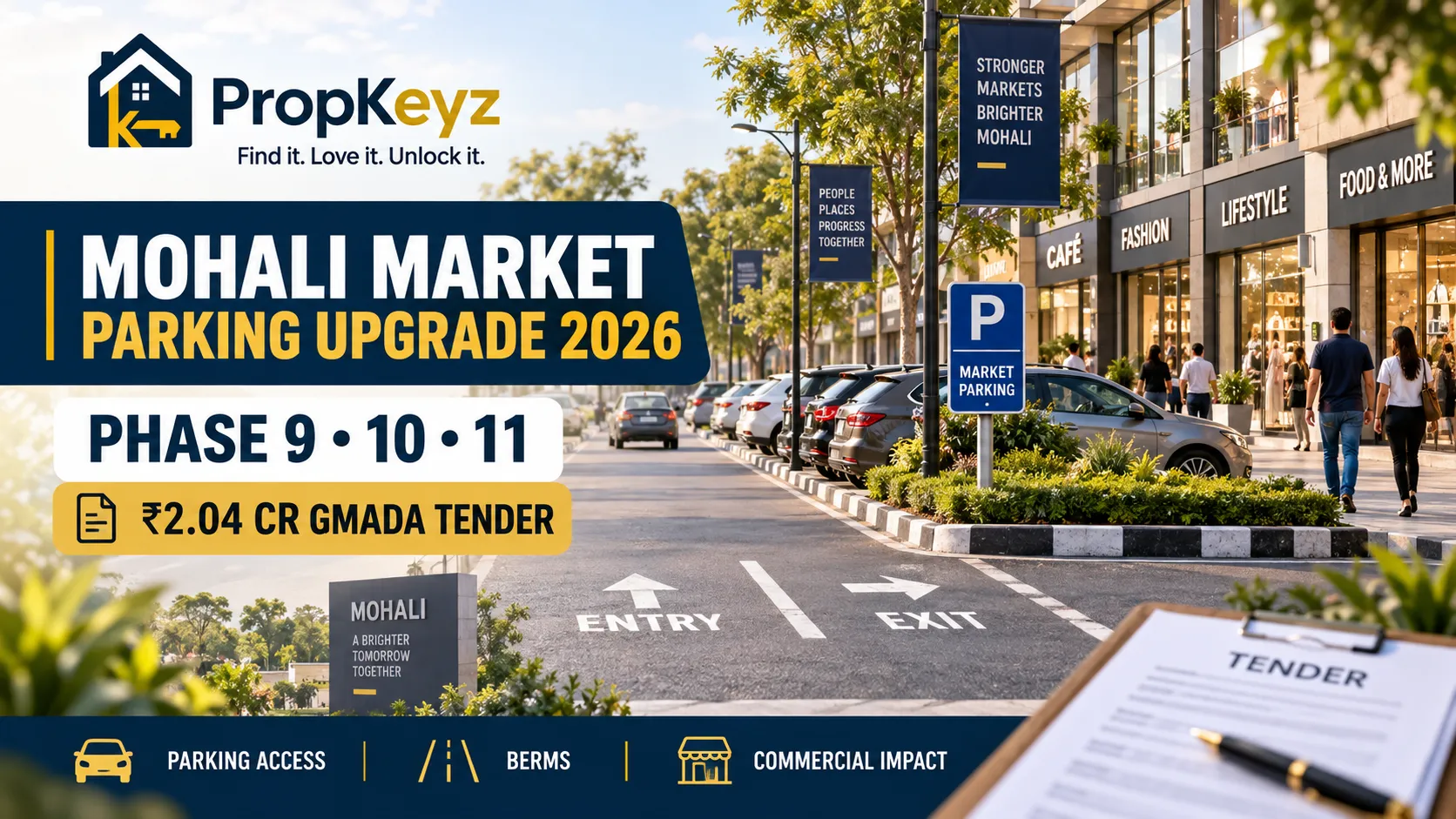 Mohali Market Parking Upgrade 2026 Phase 9 10 11 GMADA tender