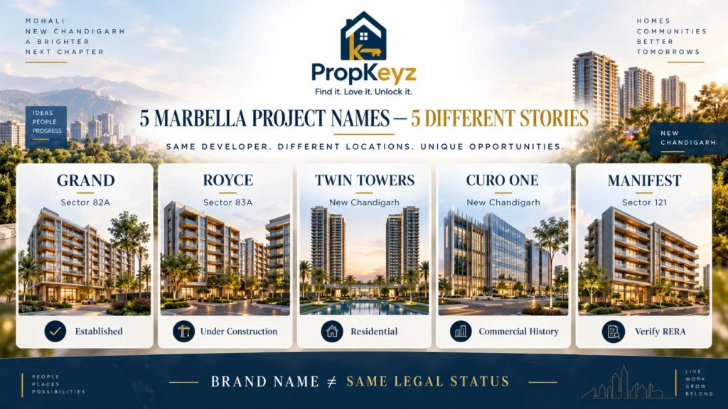 All Marbella projects Mohali Grand Royce Twin Towers Manifest Curo One