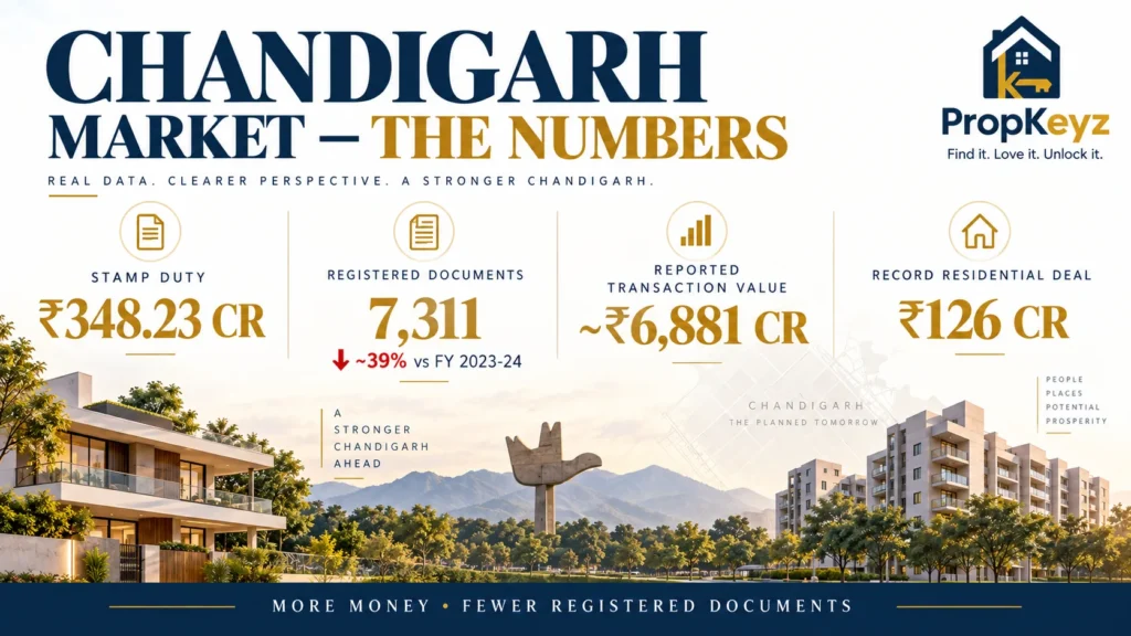 Chandigarh property market stamp duty registrations transaction value 2026