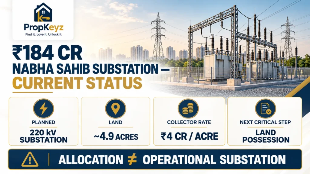 Nabha Sahib Zirakpur 220kV substation 184 crore current status 2026