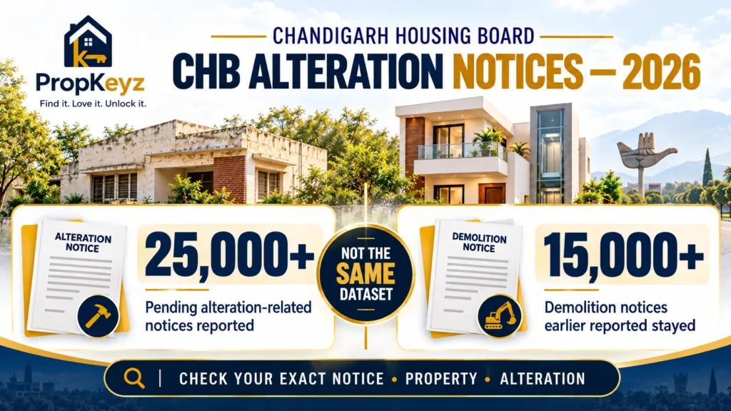 CHB 25000 alteration notices and 15000 demolition notices Chandigarh 2026