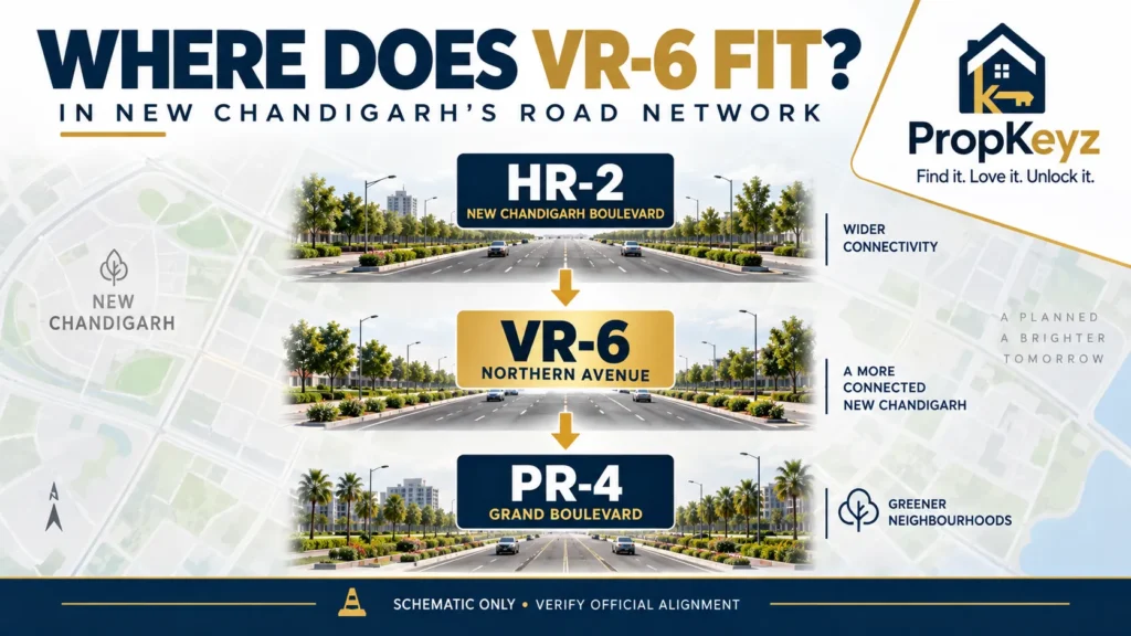 VR-6 Northern Avenue HR-2 PR-4 New Chandigarh road network