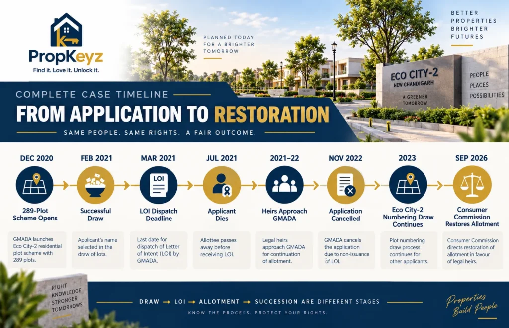 Eco City-2 289 plots Noba Ram legal heirs GMADA case timeline 2020 2026