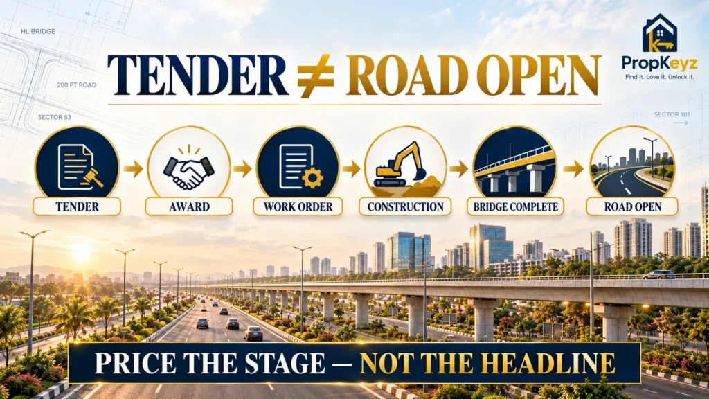 Mohali GMADA road tender award construction bridge completion road opening stages
