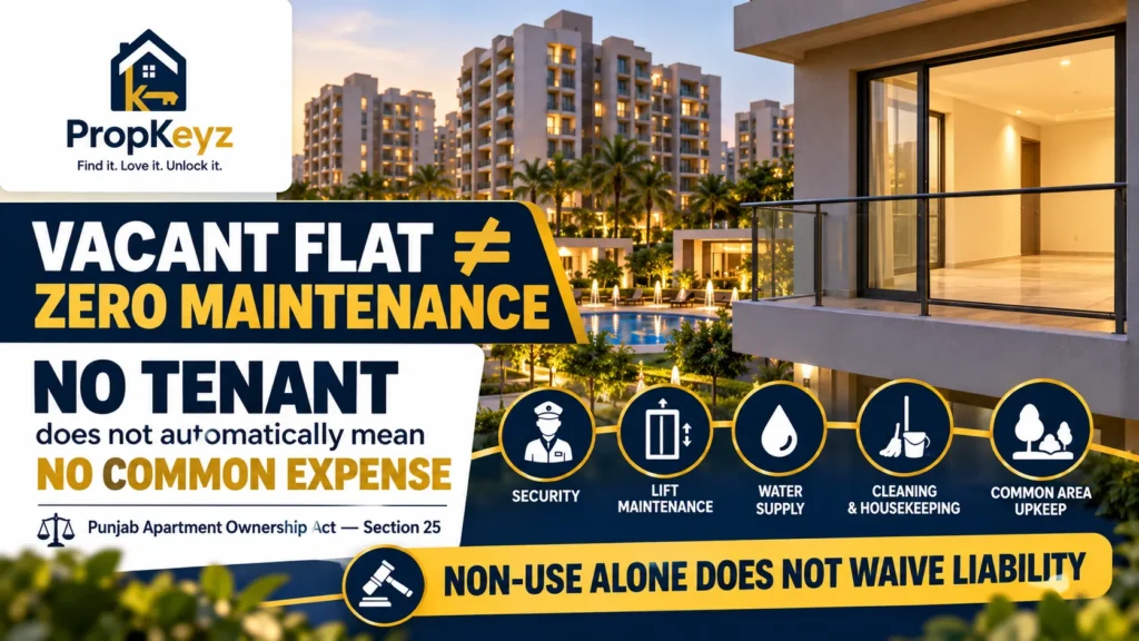 Vacant flat society maintenance charges Mohali Punjab Section 25
