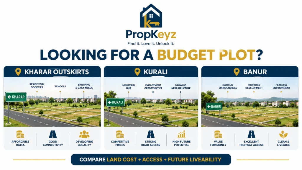 Cheapest Property in Mohali 2026 budget plots Kharar Kurali Banur