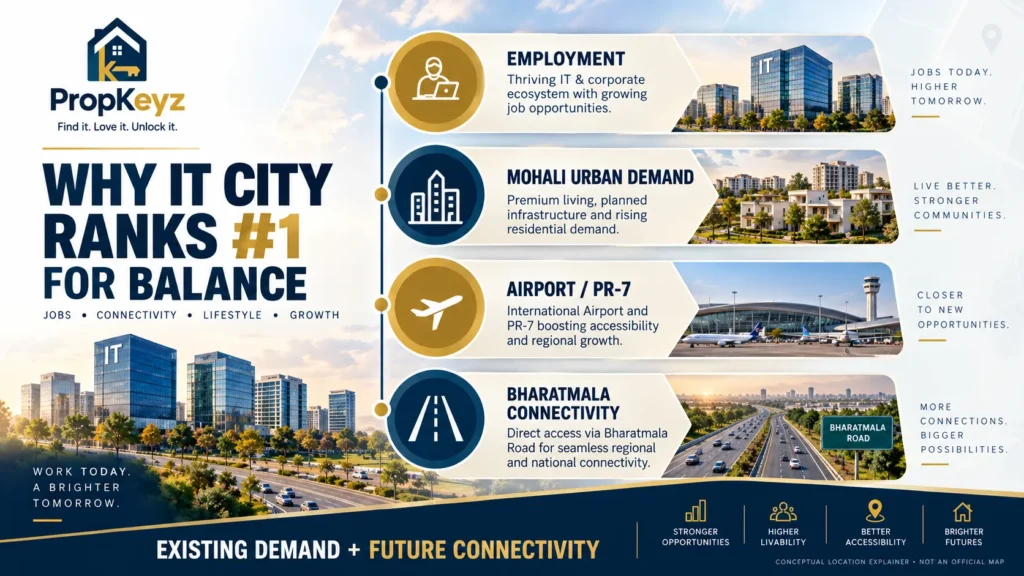 IT City vs Banur vs Kurali property investment Mohali comparison 2026