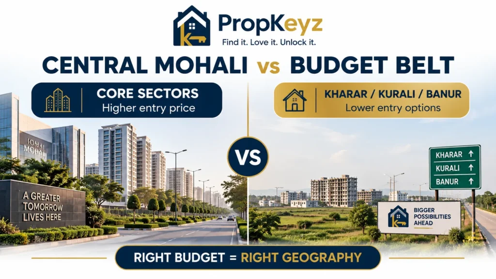 Cheapest Property in Mohali 2026 central Mohali vs budget belt