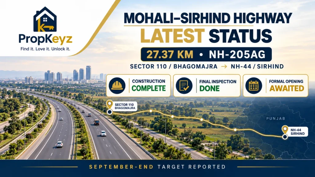 Mohali Sirhind highway construction completion opening stage 2026
