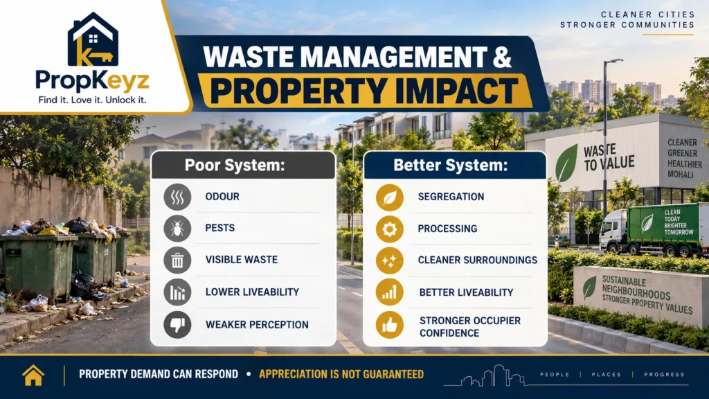 Mohali waste management Phase 8B property impact