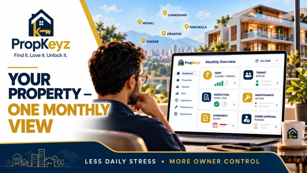 NRI property management monthly owner report Mohali Tricity