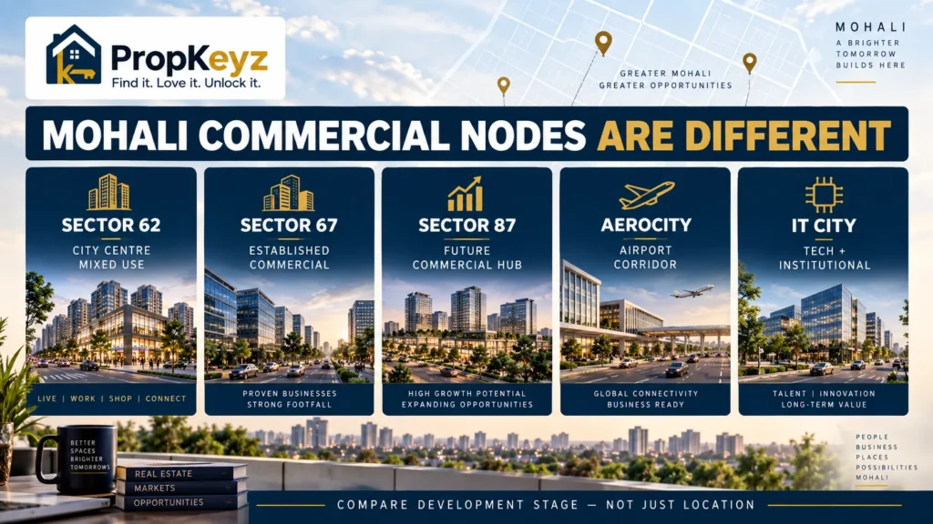 Sector 62 vs Sector 67 Sector 87 Aerocity and IT City Mohali