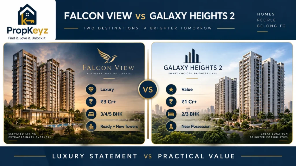 Falcon View vs Galaxy Heights 2 Mohali price RERA comparison