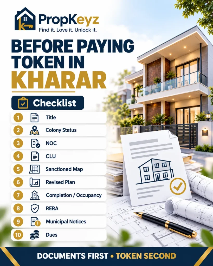 Kharar property 10 documents before token sanctioned plan NOC CLU