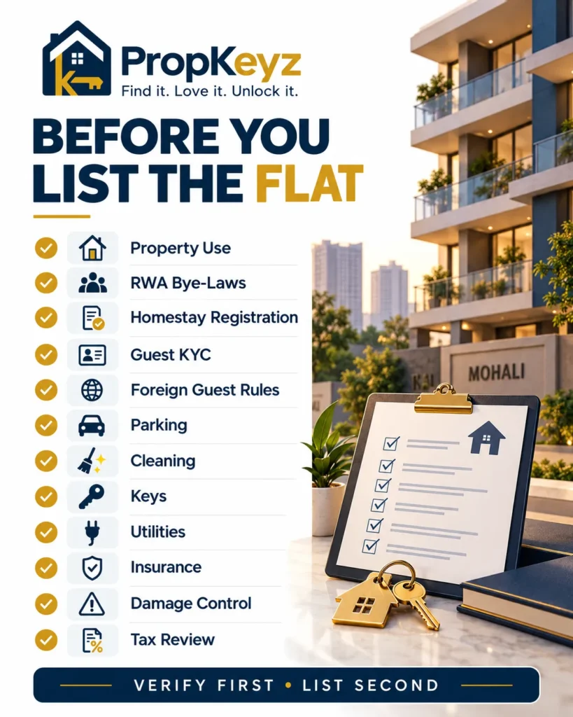 Mohali Airbnb short stay owner compliance checklist 2026