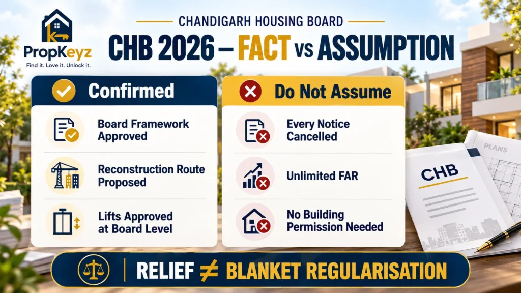 Chandigarh Housing Board Need-Based Changes 2026 facts versus assumptions