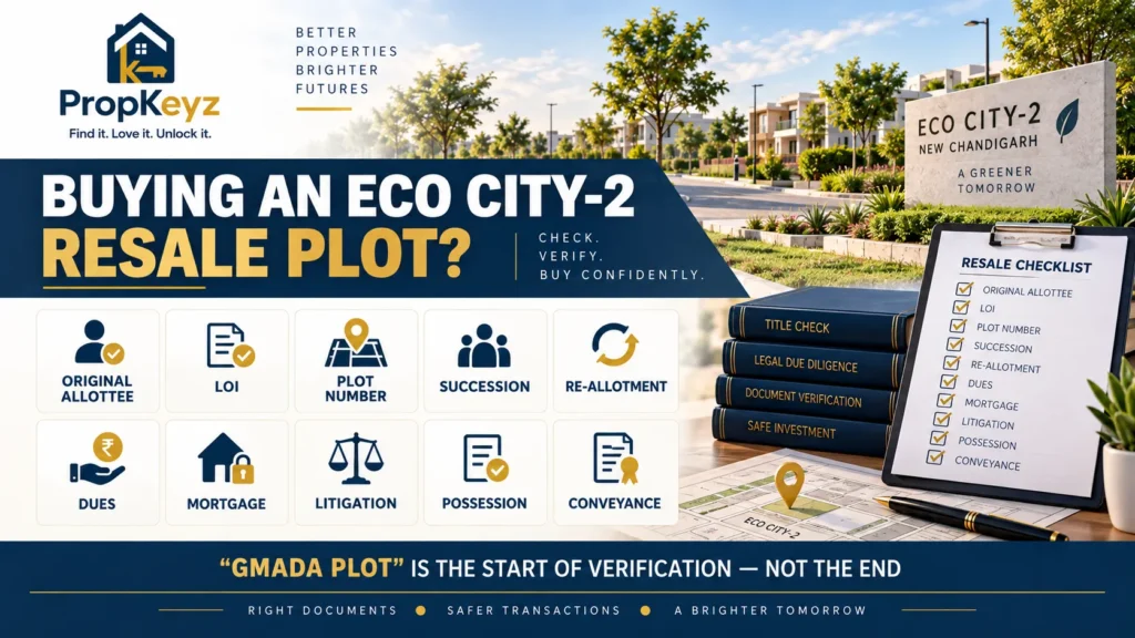 Eco City-2 resale plot buyer GMADA allotment succession dues conveyance checklist