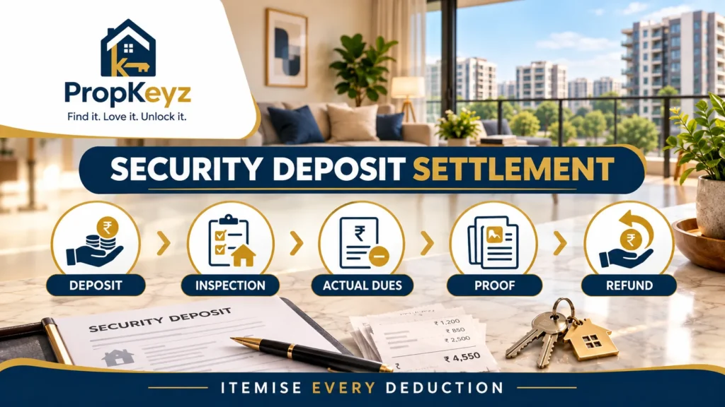 Mohali security deposit inspection deduction refund process