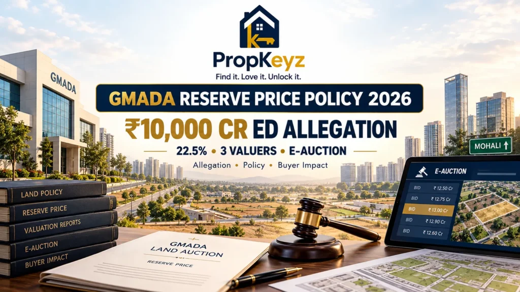 GMADA Reserve Price Policy 2026 ED ₹10,000 crore allegation three valuer e-auction