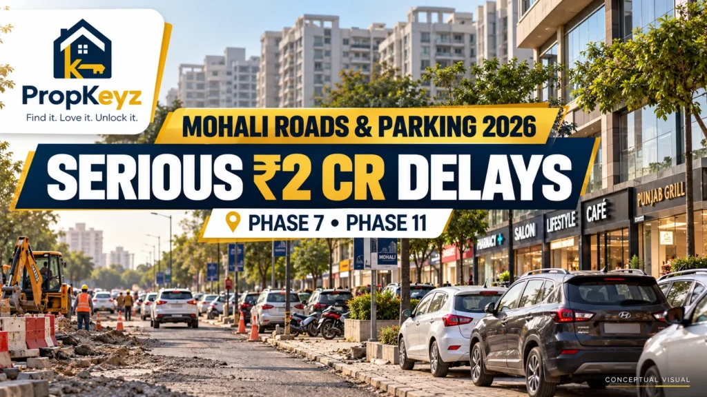 Mohali Road Parking Crisis 2026 ₹2 crore Phase 7 Phase 11 road repairs