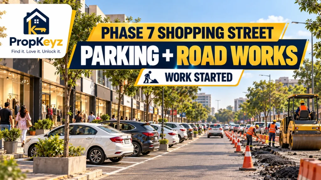 Mohali Phase 7 Shopping Street parking road improvement works 2026