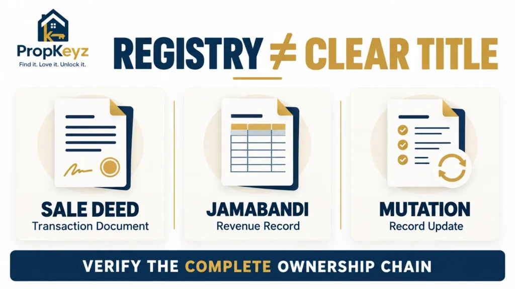 Punjab sale deed versus Jamabandi versus mutation property title verification