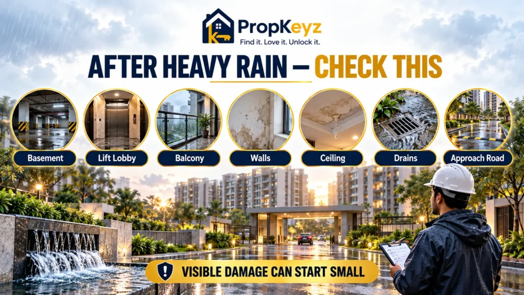 Zirakpur monsoon property inspection checklist for basement seepage drains and waterlogging