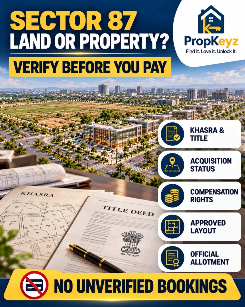 GMADA Sector 87 property buyer checklist title acquisition compensation approval allotment