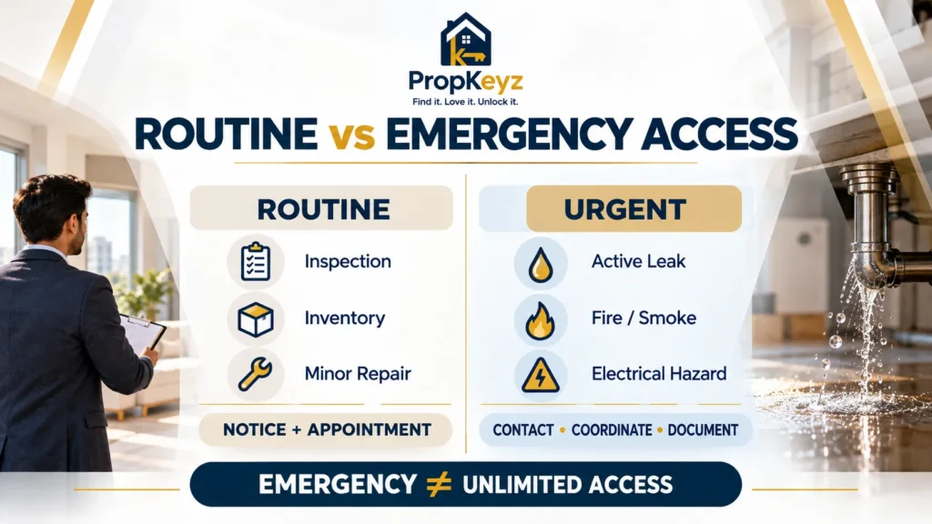 Mohali landlord routine inspection versus emergency property access