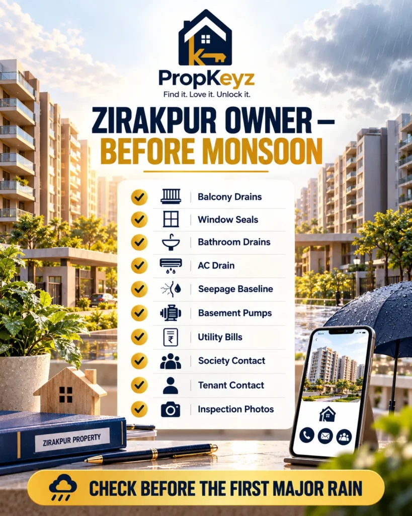 Zirakpur NRI owner pre monsoon property management and inspection checklist