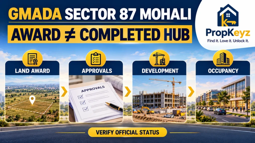 GMADA Sector 87 2026 acquisition award versus completed commercial development