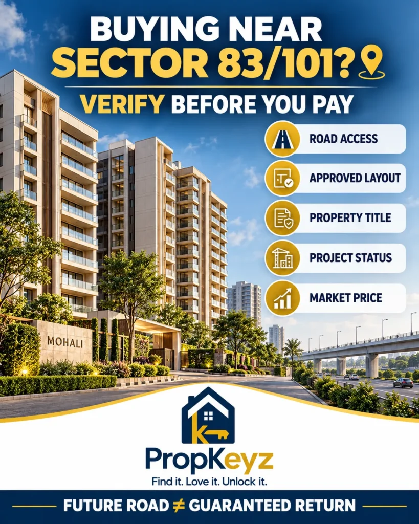 Sector 83 101 Mohali property buyer checklist road access layout title and price